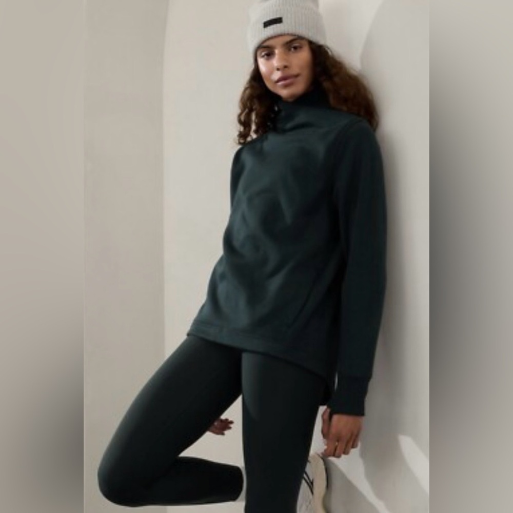 Athleta Cypress Green Cozy Karma  Neck Sweater